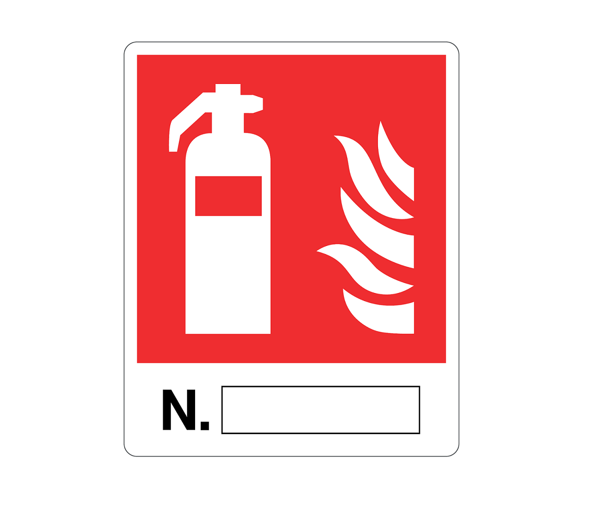 ALUMINUM SIGN "EXTINGUISHER N."