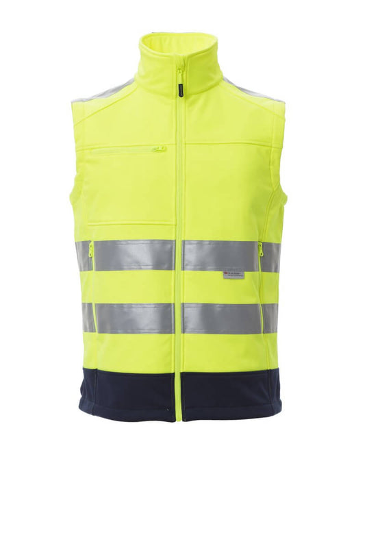 HIGH VISIBILITY SOFTSHELL TRAFFIC PAYPER VEST