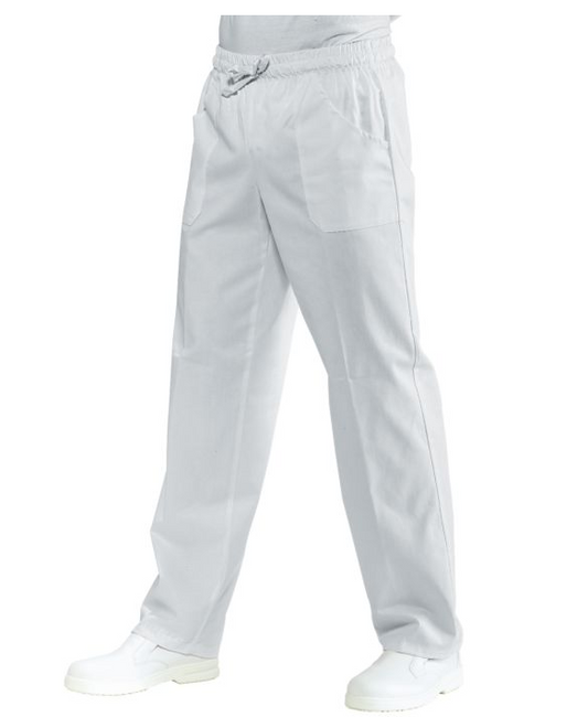 TROUSERS WITH ELASTIC - WHITE - ISACCO