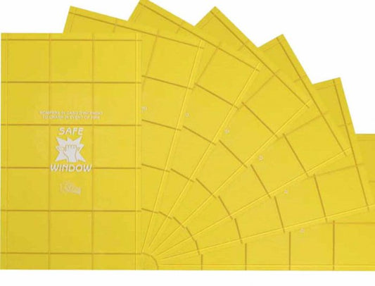 YELLOW SAFE WINDOW FRANGIBLE SHEET 290X50