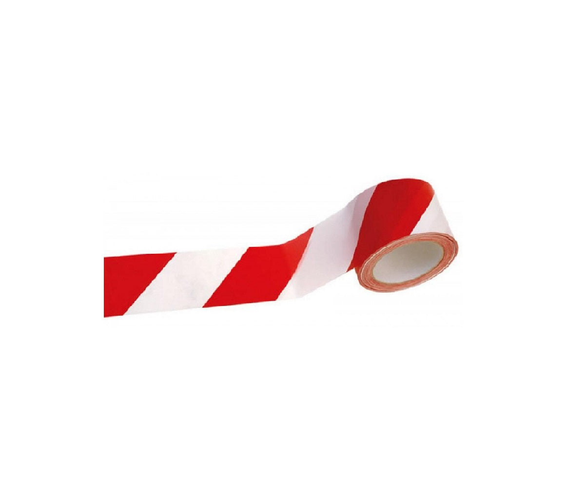 WHITE/RED SIGNAL TAPE 7CM X 200MT