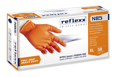 ORANGE DISPOSABLE NITRILE GLOVES 50 PCS.