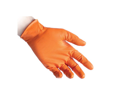 ORANGE DISPOSABLE NITRILE GLOVES 50 PCS.