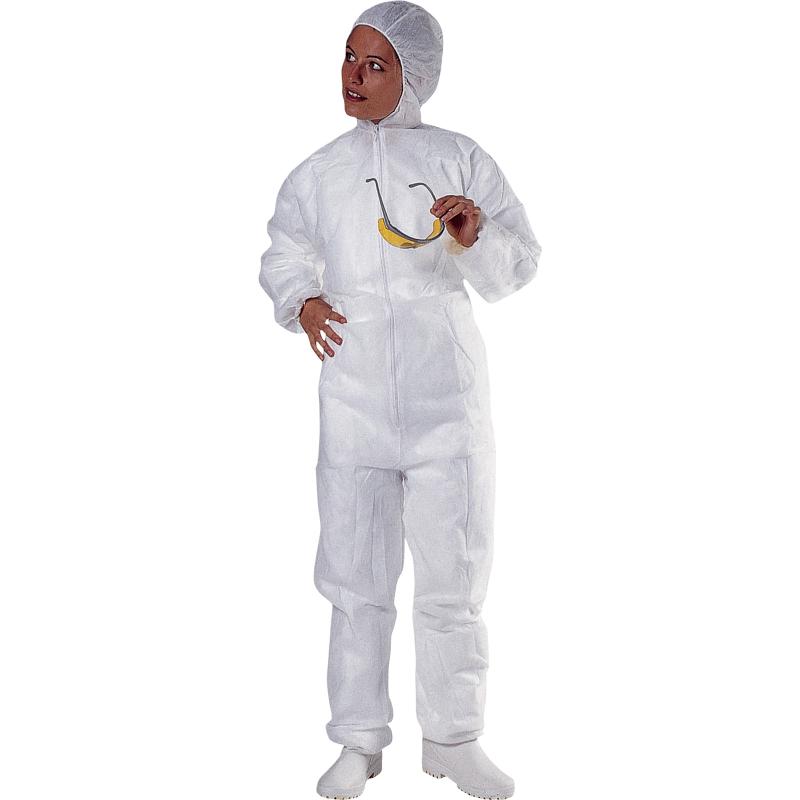 DISPOSABLE OVERALL CAT. 1 - 100% WHITE POLYPROPYLENE