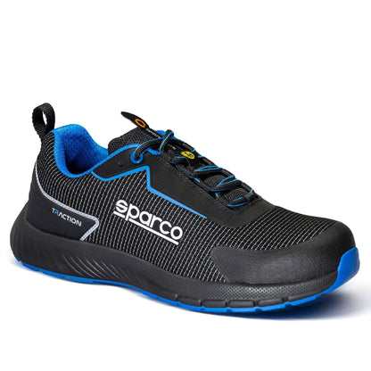 Scarpa Bassa Suzuka S1P Sparco, calzature di sicurezza sportive con tomaia anti-abrasione e intersuola leggera.