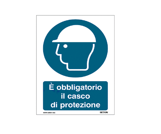 CARTELLO OBBLIGO CASCO DI PROTEZIONE 50 x 70 - KPL