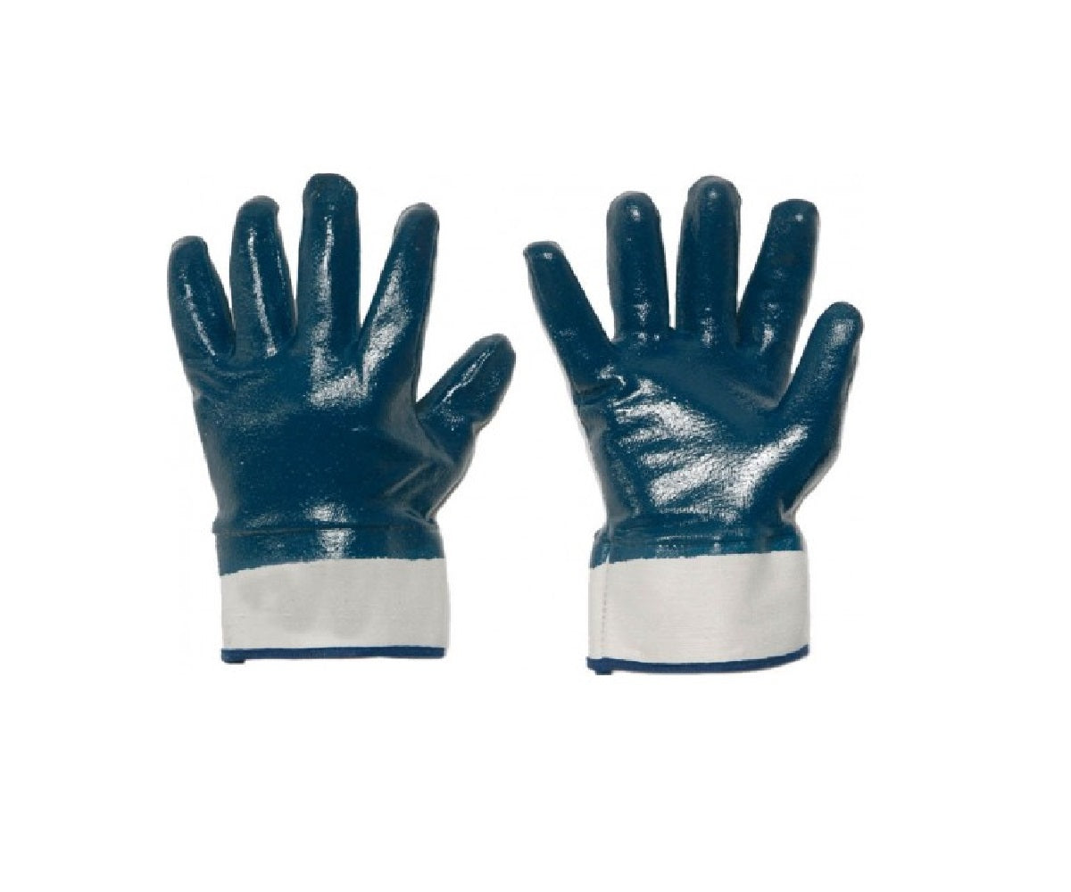 BLUE NBR GLOVE WITH SLEEVE