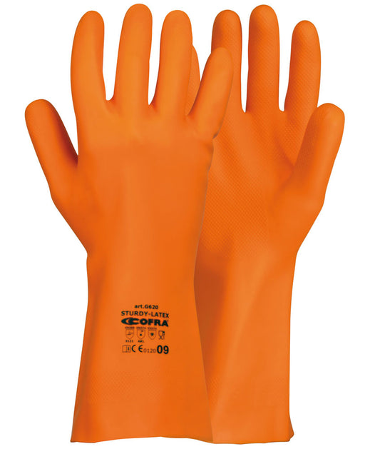 GUANTI STURDY-LATEX ARANCIO TG 10